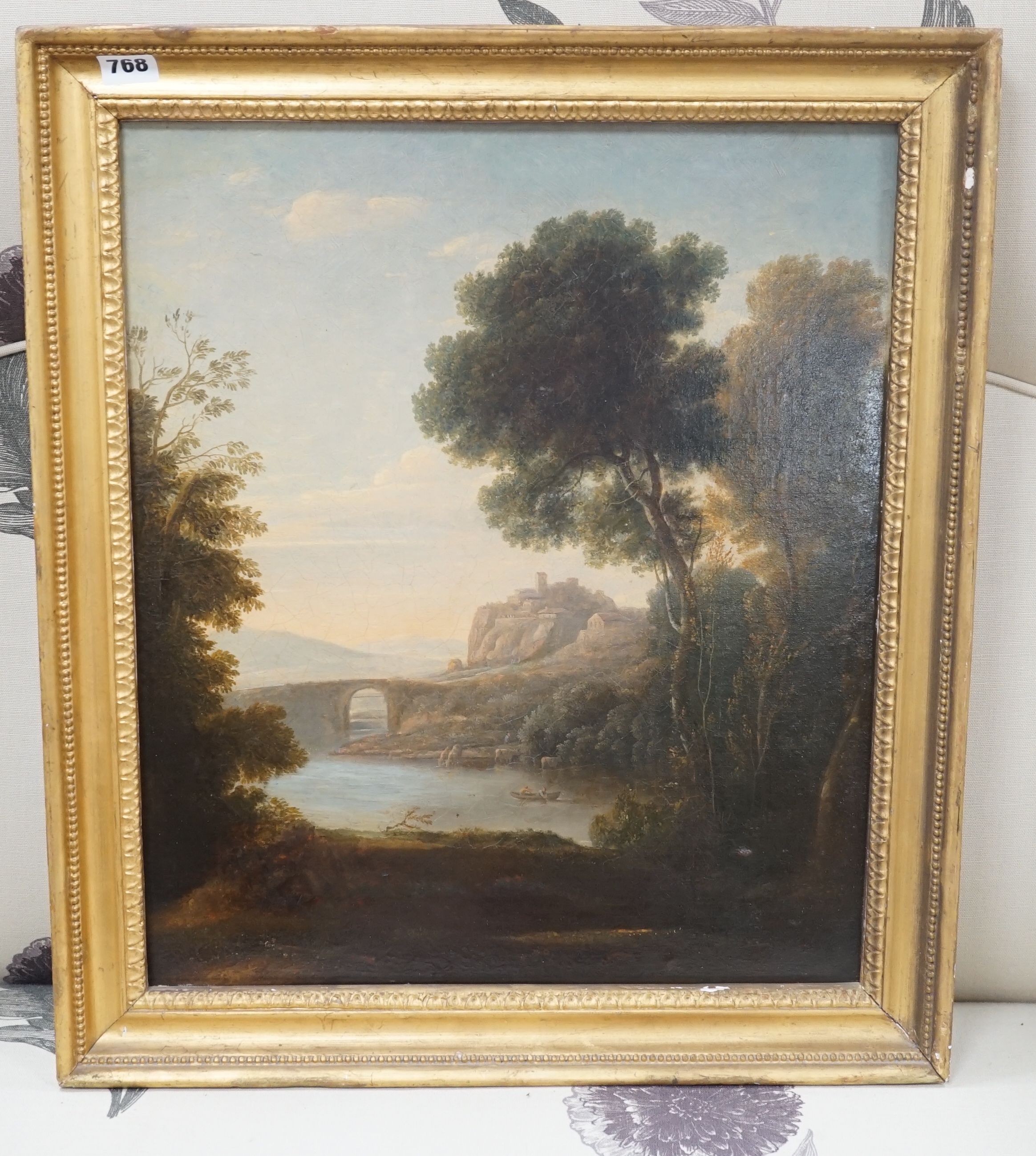 19th century English school, oil on canvas, Italian landscape, 52 cm X 44 cm